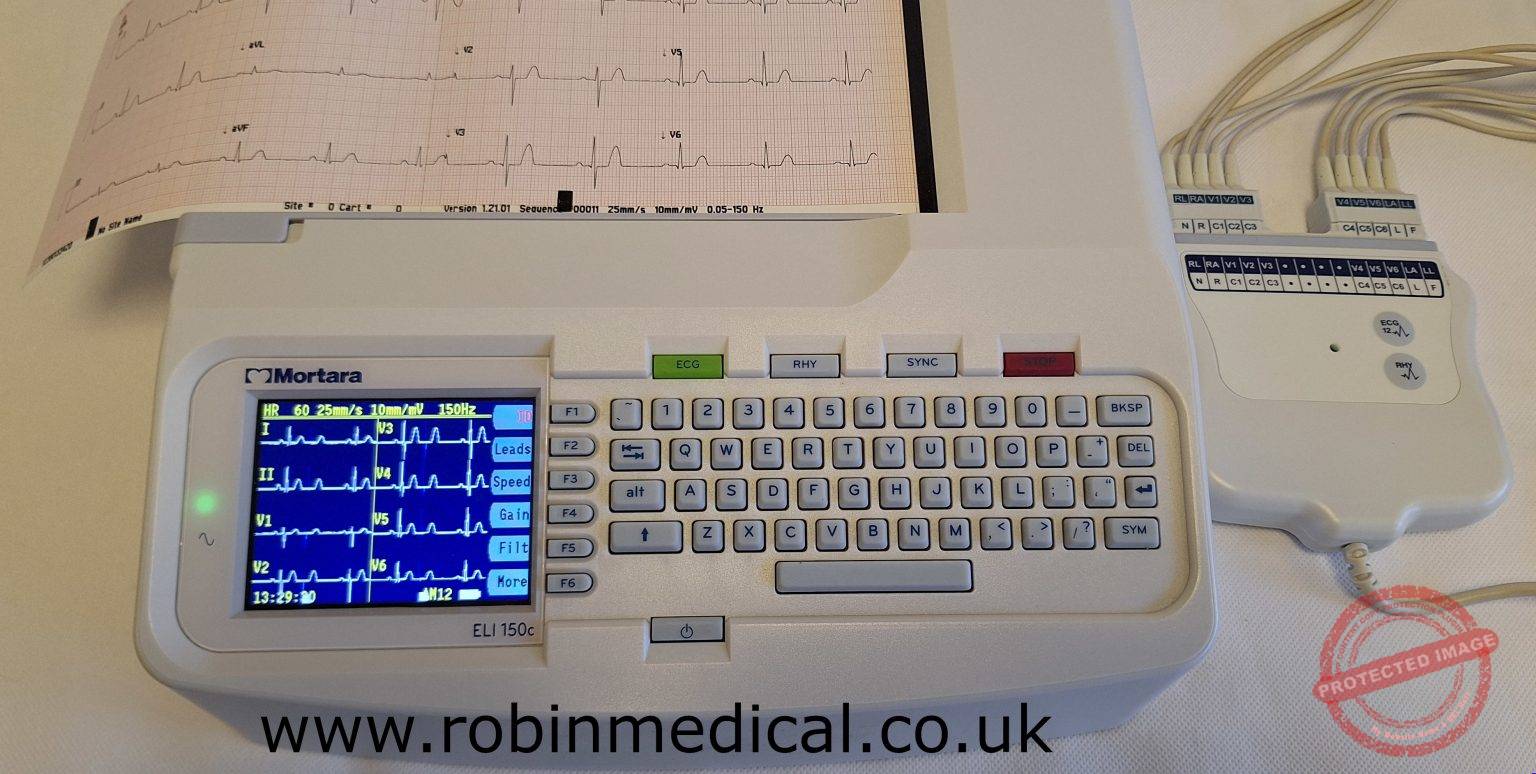 Welch Allyn Mortara ELI150c Desktop ECG with AM12 patient cable module ...