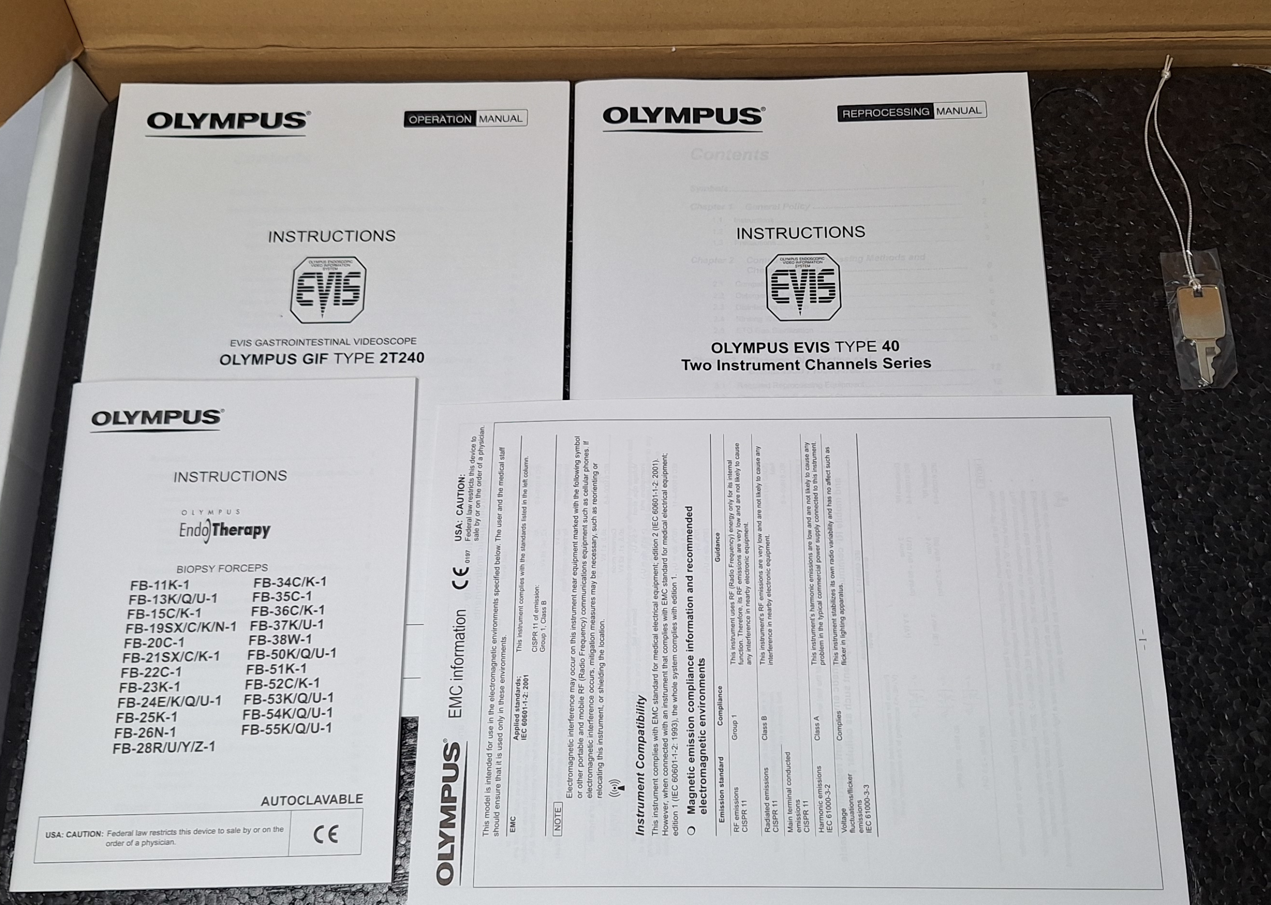 15 Olympus EVIS GIF-2T240 Video Gastroscope SN-2131105 Manuals and Documents