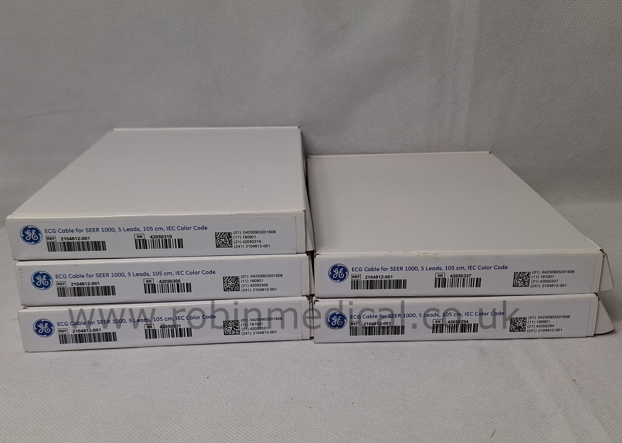 GE ECG Cable for SEER 1000, 5 Lead, 105CM IEC Color Code