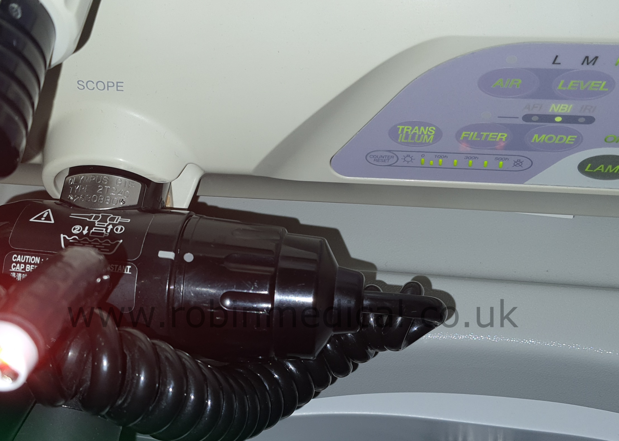 Scope Head Illuminated Closeup with Serial Number